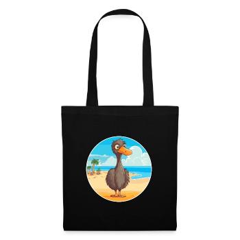 Emu Watercolor Cartoon Kawaii Clipart Animal - Tote Bag - black - Front