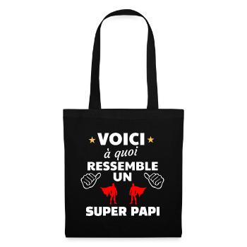 Message humoristique pour super papi - Sac en tissu - noir - Devant
