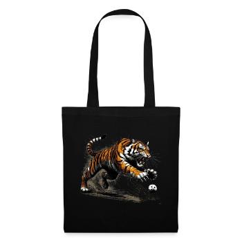 Tigres de floorball - Sac en tissu - noir - Devant