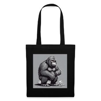 Gorilla crouching - Tote Bag - black - Front