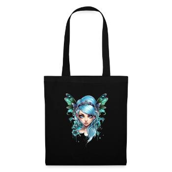 Butterfly Fairy with Blue Hair – Fantasy - Tote Bag - black - Front