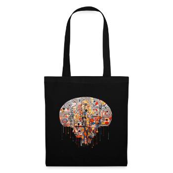 Cerveau artistique coloré - TDAH, autisme - Sac en tissu - noir - Devant