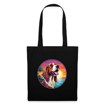 Artois Hund Rasse Bunte Karikatur Aquarell - Stoffbeutel - Schwarz - Vorne