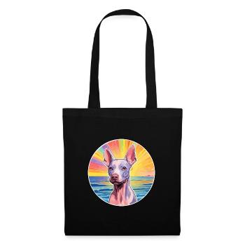 American Hairless Terrier Race de chien Carto coloré - Sac en tissu - noir - Devant