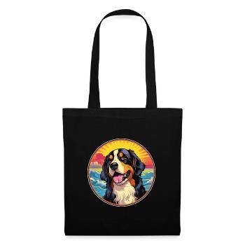 Bernese Mountain Dog Breed Colorful Cartoon Waterc - Tote Bag - black - Front