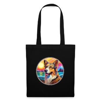 Bucovine Berger Chien Race Coloré Dessin Animé Eau - Sac en tissu - noir - Devant