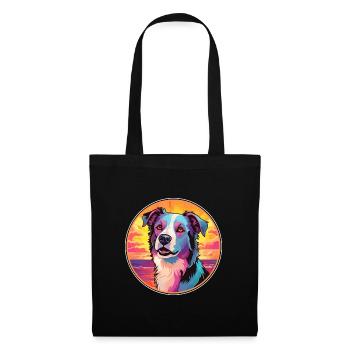 Race de chien de berger d’Asie centrale Dessin animé coloré - Sac en tissu - noir - Devant