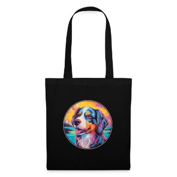 Caucasian Ovcharka Dog Breed Colorful Cartoon Wate - Tote Bag - black - Front