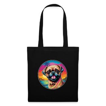 Griffon Bruxellois Race De Chien Coloré Cartoon Wate - Sac en tissu - noir - Devant