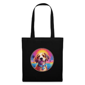 Griffon Nivernais Race De Chien Coloré Dessin Animé Eau - Sac en tissu - noir - Devant