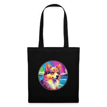 Icelandic Sheepdog Dog Breed Colorful Cartoon Wate - Tote Bag - black - Front