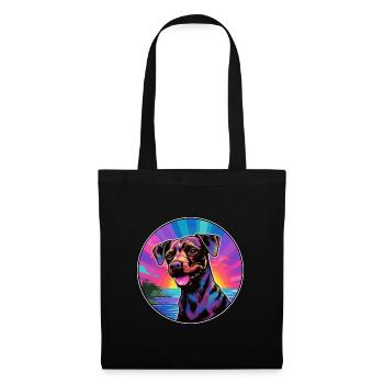 Patterdale Terrier Dog Breed Colorful Cartoon Wate - Tote Bag - black - Front