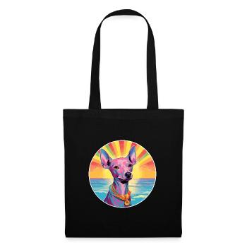 Chien nu péruvien race coloré dessin animé eau - Sac en tissu - noir - Devant