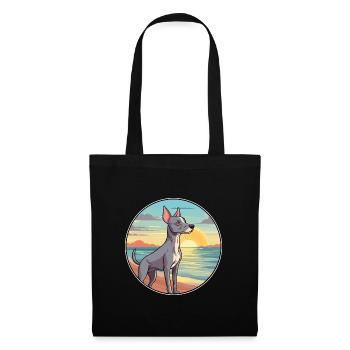 American Hairless Terrier Chien Race Dessin Animé Pet - Sac en tissu - noir - Devant