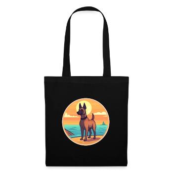 Belgian Malinois Dog Breed Cartoon Kawaii Clipart - Tote Bag - black - Front