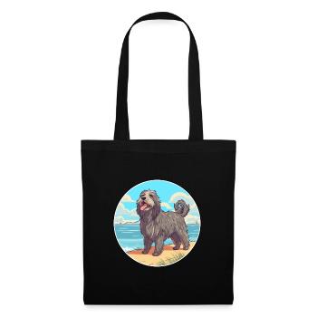 Bergamasco Shepherd Dog Breed Cartoon Kawaii Dog - Tote Bag - black - Front