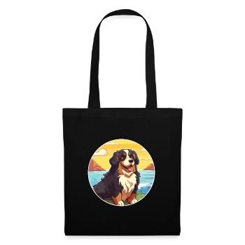 Berner Laufhund Dog Breed Cartoon Kawaii Clipart - Tote Bag - black - Front