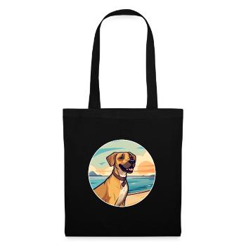 Black Mouth Cur Dog Breed Cartoon Kawaii Clipart - Tote Bag - black - Front