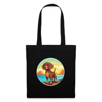 Broholmer Hund Rasse Cartoon Kawaii Clipart Hund Haustier - Stoffbeutel - Schwarz - Vorne