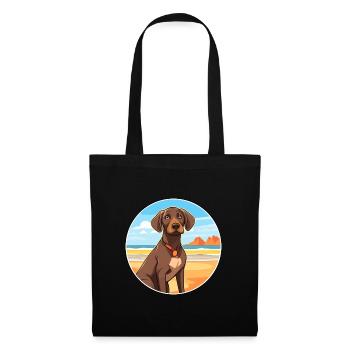 Burgos Pointer chien race Cartoon Kawaii Clipart - Sac en tissu - noir - Devant