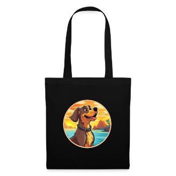 Cao De Gado Transmontano Hunderasse Cartoon Kawaii - Stoffbeutel - Schwarz - Vorne