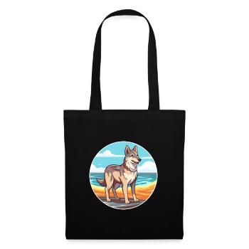 Tschechoslowakischer Wolfshund Hunderasse Karikatur Kawaii - Stoffbeutel - Schwarz - Vorne