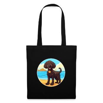 Curly Coated Retriever Dog Breed Cartoon Kawaii - Tote Bag - black - Front