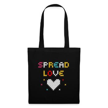 Love Pixel Heart Creative Design - Tote Bag - black - Front