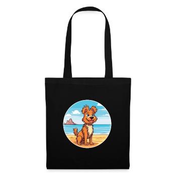 Drentse Patrijshond Race de chien Cartoon Kawaii Chien - Sac en tissu - noir - Devant