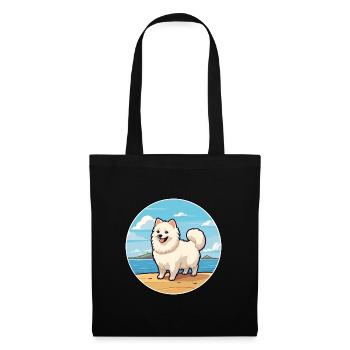 Japanese Spitz Dog Breed Cartoon Kawaii Clipart - Tote Bag - black - Front