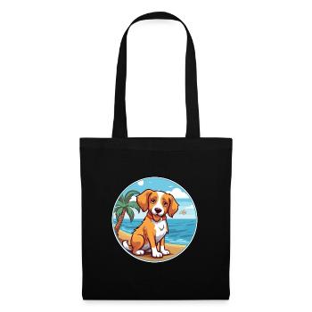 Kanni chien race dessin animé Kawaii Clipart aquarelle - Sac en tissu - noir - Devant