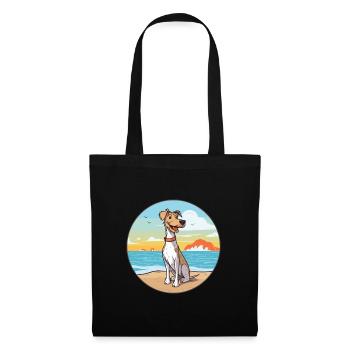 Möwe Terrier Hund Rasse Cartoon Kawaii Clipart Hund - Stoffbeutel - Schwarz - Vorne