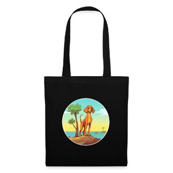 Majestic Tree Hound Dog Breed Cartoon Kawaii Dog - Tote Bag - black - Front