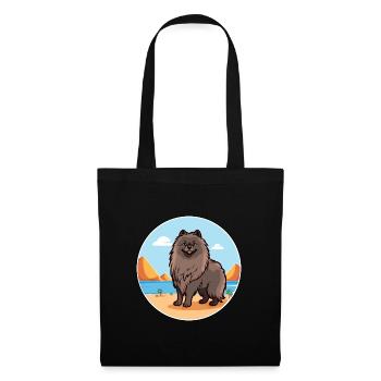 Keeshond Dog Breed Cartoon Kawaii Clipart Dog Pet - Tote Bag - black - Front