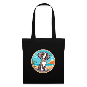 Koolie chien race dessin animé Kawaii Clipart aquarelle - Sac en tissu - noir - Devant