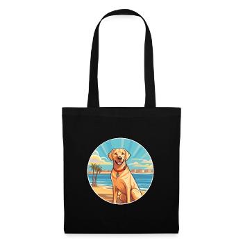 Labrador Hund Rasse Cartoon Kawaii Clipart Hund Haustier - Stoffbeutel - Schwarz - Vorne