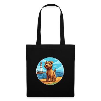 Norfolk Terrier Dog Breed Cartoon Kawaii Clipart - Tote Bag - black - Front