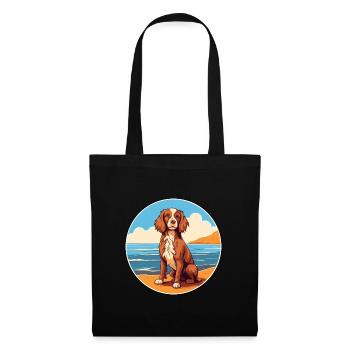Norfolk Spaniel Dog Breed Cartoon Kawaii Clipart - Tote Bag - black - Front