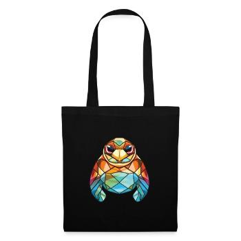 Turtle Colorful Watercolor Animal Pet Illustration - Tote Bag - black - Front