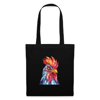 Poule aquarelle colorée Animal animal de compagnie Illustration - Sac en tissu - noir - Devant