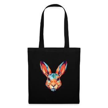 Hase, Kaninchen, Buntes, Aquarell, Tier, Haustier, Cartoon - Stoffbeutel - Schwarz - Vorne