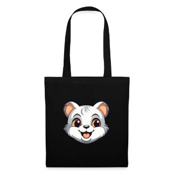 Illustration d’aquarelle de bande dessinée de bébé chat - Sac en tissu - noir - Devant