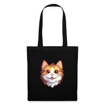 Kurilian Bobtail Cat Cartoon Watercolor Clipart - Tote Bag - black - Front