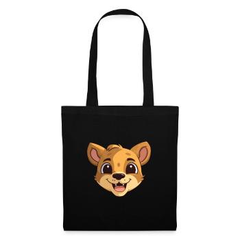 Illustration d’aquarelle de bande dessinée de bébé chat - Sac en tissu - noir - Devant