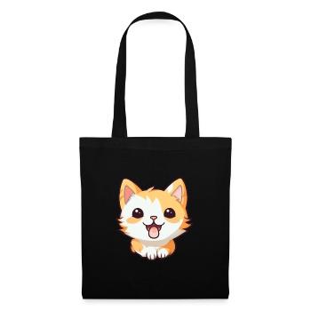 Pixie Bob Cat Cartoon Watercolor Illustration - Tote Bag - black - Front