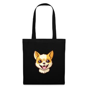 Minskin chat dessin animé aquarelle illustration - Sac en tissu - noir - Devant