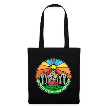 Mountains, hikers, camping, nature, camping, camping - Tote Bag - black - Front