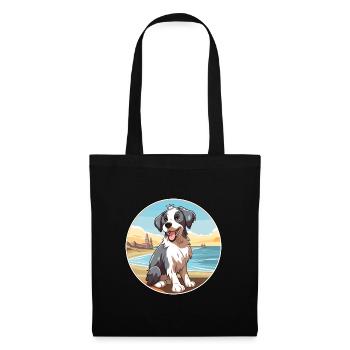 Chien de berger picard chien race Cartoon Kawaii Clipart - Sac en tissu - noir - Devant