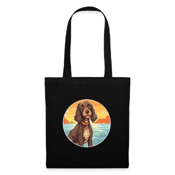 Pudelpointer Hund Rasse Cartoon Kawaii Clipart Hund - Stoffbeutel - Schwarz - Vorne