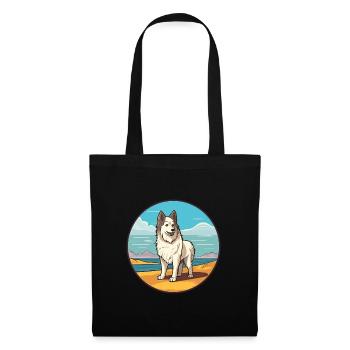 Sibérie occidentale Laika chien race dessin animé Kawaii chien - Sac en tissu - noir - Devant